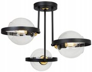 Stropné svietidlo Haga Ring, 3x transparentné sklenené tienidlo (výber z 3 farieb uchytenia)