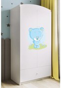 Detská skriňa Babydreams 90 cm medvedík biela