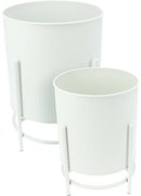 Súprava kovových stojanov na kvety Celano biela, 2 ks