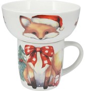 Raňajková sada Líška, 2 ks, porcelán