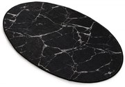 Oválny koberec Black Marble 60x90 cm čierny