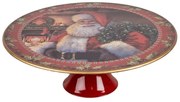 Vianočný plastový okrúhly podnos na tortu Santa Claus L - Ø 29*10 cm