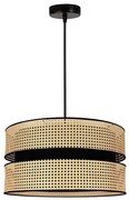 Duolla - Luster na lanku DUO 1xE27/15W/230V pr. 40 cm ratan/čierna