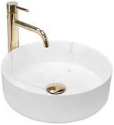 Rea Sami Marble umývadlo, 36 x 36 cm, biela, REA-U8703