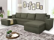 Sedacia súprava Rumba, tvar U, zelená tkanina%