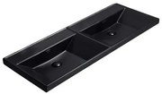Nábytkové dvojumývadlo SAT B-Way 121x46 cm čierna matná dva otvory pre batériu SATBW212046BKM