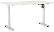 Výškovo nastaviteľný stôl OfficeTech A, 120 x 80 cm, biela podnož, biely jaseň