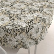 Biante Dekoračný oválny obrus PML-089 Biele kvety na béžovom 50x100 cm