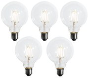 Sada 5 stmievateľných LED žiaroviek E27 s 3 stupňami G95 4W 450 lm 2700K