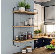 Nástenná polica PULALIS 66x40 cm hnedá/čierna