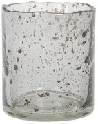 Šedý sklenený svietnik na čajovú sviečku Nolace - Ø 8*10 cm