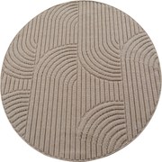 Ayyildiz, Kusový koberec Helix 2201 beige kruh, 160x160, béžová, chodba / predsieň