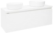 Kúpeľňová skrinka pod umývadlo Naturel Savona 118x43x44, 8 cm biela lesk SAVONA120BID