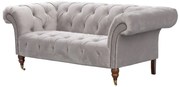Pohovka Chesterfield Glamour Velvet Light Grey pre 2 osoby