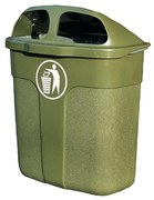 Vonkajší odpadkový kôš WALTER, 40 L, olivovo zelený