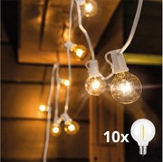 Brilagi - LED vonkajšia dekoratívna GIRLANDA 10xE12 8 m biela IP44 teplá biela