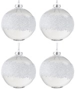 Box 4ks sklenená ozdoba gule s korálkami - Ø 10 cm