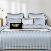 Saténové obliečky KRELA LIGHT BLUE 3-dielna súprava 140x200 cm