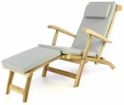 Divero Florentine 51363 Záhradné drevené lehátko + polstrovanie - sivé