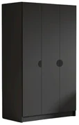 Šatníková skriňa CAMON 150 cm - čierna/čierne úchytky