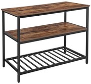 Policový regál do kuchyne MARGE hnedá/čierna