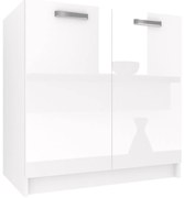 Kuchynská skrinka Belini drezová 80 cm biely lesk bez pracovnej dosky INF SDZ80/0/WT/W/0/F