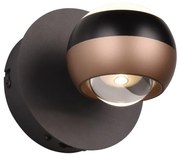 LED nástenné svietidlo ø 10 cm v čierno-medenej farbe Orbit – Trio Select