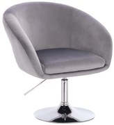 LuxuryForm DESIGN Stolička VENICE VELUR na striebornom tanieri - svetlo šedá