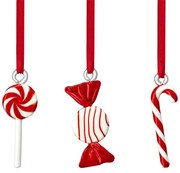 Vianočné ozdoby Sweets 3ks, červené