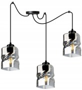 Závesné svietidlo Niki Spider, 3x sklenené tienidlo (mix 3 farieb)