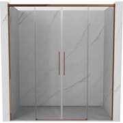 Mexen Rox, posuvné sprchové dvere 170 cm, 8mm číre sklo, ružové zlato profil, 8C2-170-002-60-00