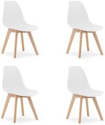 Súprava 4ks jedálenských stoličiek KITO bielych