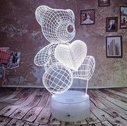 3Dmix 3DL-SMRT062 – 3D LED nočná lampa 3Dmix - Medvedík so srdcom (Smart)