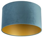 Tienidlo na lampu z modrého zamatu 35/35/20 so zlatým vnútrom
