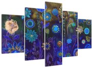 Obraz tmavomodrých kvetov (150x105 cm)