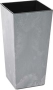 PLASTOVÝ KVETINÁČ PORTO 57X29X29 CM IMITÁCIA BETÓNU SIVÁ