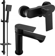 Mexen Royo DQ45 sprchová súprava, čierna - 72204DQ45-70