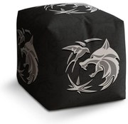 Taburet Cube Witcher čierna mapa, čierna