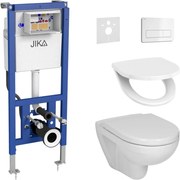 Závesné WC + WC sedátko LYRA + tlačidlo DUAL + podomietkový modul + podložka