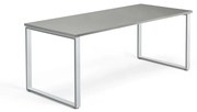 Kancelársky stôl QBUS, O-rám, 1800x800 mm, strieborná, svetlošedá