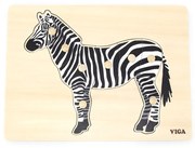 Detské drevené puzzle s úchytmi Montessori Viga Zebra