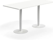 Barový stôl ALVA, 1800x800x900 mm, s kotvením do zeme, HPL, biela