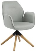 Kreslo Aura svetlo sivá/dub
