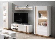 Obývacia stena Arco biela+dub grandson