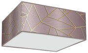Stropné svietidlo Ziggy Square, 1x ružové/zlaté textilné tienidlo, (biele plexisklo), (50 cm)