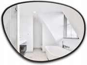 Nástenné zrkadlo s nepravidelným tvarom Agat v čiernom ráme Mdf 189x140