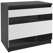 Nočný stolík Belini čierny / biely  MH SN1/0/B/W/B/0
