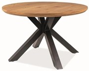 Jedálenský stôl Ritmo, priemer 120 cm, dub / čierna
