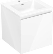 Mexen Orio, kúpeľňová skrinka 45 cm s umývadlom Otis, 1 zásuvka, biela lesklá, 91A10-04547-1-BF00-W18M00