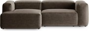 Hnedá rohová pohovka (ľavý roh/s leňoškou) Bergamo – Cosmopolitan Design